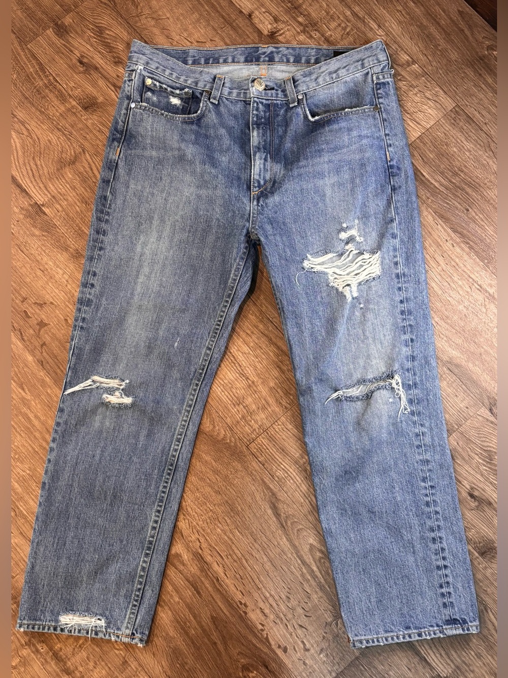 Rag & Bone Women’s Size 32 Distressed Cropped Straight Leg Jeans